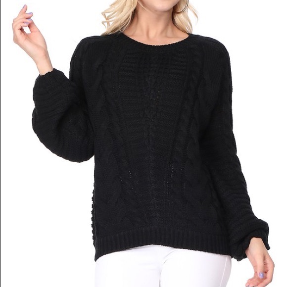 KEEP ME CLOSE KNIT SWEATER-BLACK - Picture 2 of 2